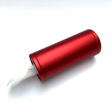 铝合金多功能创意车载水杯位圆形纸巾盒个性汽车用品纸巾筒抽纸盒 光面默认红色 （要黑色请留言）