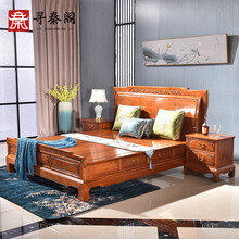 寻秦阁 红木家具缅甸花梨（学名：大果紫檀）新中式实木床双人床1.8米主卧储物床双层床 双人床1800*2000
