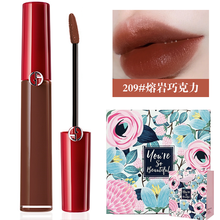 【七夕礼物】阿玛尼（ARMANI） 阿玛尼红管口红丝绒哑光唇釉挚爱哑光唇膏烂番茄色405/209 209日落深棕咖