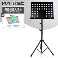阿萨娜丝乐谱架可升降型曲谱架大乐谱架古筝二胡古筝琴谱架吉他小提琴谱台 升级版P01黑色+乐谱夹