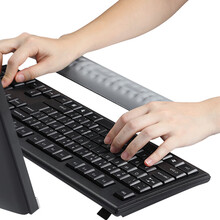 BUBM 记忆棉鼠标垫 护腕键盘托游戏垫腕托 手托舒适布面防滑纹理人体工学腕垫 MHST 中号灰色