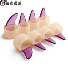 古筝指甲套免用胶布儿童初学入门成人考级硅胶古筝配件套装 紫色小号:指套8只指甲8片