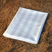 倾随如卓 宾馆酒店白布面料加密白色3CM缎条布料纯棉贡缎床品布 纯棉2.4米宽加密