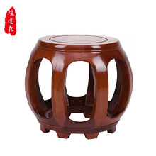 煌达森家具白宫木鼓凳中式仿古圆凳实木矮凳鼓墩茶几小凳换鞋凳子櫈子家用茶几凳花古筝梳妆凳 白宫木素面中号