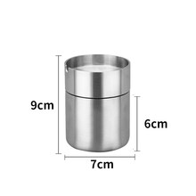 车载烟灰缸创意个性有盖多功能防风烟盅车内不锈钢汽车用烟缸带盖 小号 漏斗盖