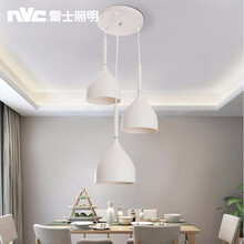 雷士照明led北欧现代简约餐吊灯三头圆盘餐厅吊线灯吧台灯具 15W（3*5W）暖白光