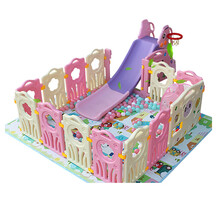 儿童滑梯室内家用小型秋千组合宝宝游乐场设备家庭小孩滑滑梯玩具 米粉2.5平方A款