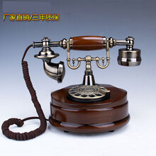 老式复古欧式转盘式拨号实木仿古酒店宾馆家用有线无线座机电话机 移动无线转盘式拨号插卡版 豪华布曲线+全电镀配件
