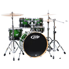 pdp DW PDP M5 架子鼓 爵士鼓 全枫木烤漆 5鼓3镲架 架子鼓爵士鼓 绿黑渐变HCS5片装所有赠品