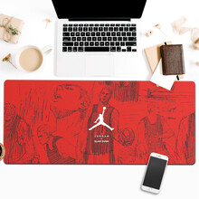 黑狼（Black Wolf）鼠标垫超大号游戏英雄LOL联盟动漫锁边定制订做电脑办公桌垫键盘垫 灌篮高手红色素描 600*300*3MM