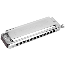 奇美半音阶口琴复音口琴初学者成年人演奏级专业口琴 12孔48音银色方吹口