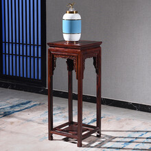 木中央 红木家具 印尼黑酸枝（学名：阔叶黄檀）花架客厅置物架中式实木花架室内落地兰花多肉花盆仿古架子 单个花架