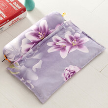 圆枕头枕头健康单人颈椎枕头荞麦枕头大人花睡神 香槟色 荞方紫百合花开