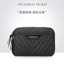维多利亚的秘密黑色化妆包便携收纳女 黑色化妆包