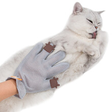 神经猫 撸猫手套猫咪梳子去猫毛梳按摩洗澡脱毛狗狗梳子狗毛刷宠物除毛清理器用品 左手