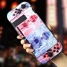 switch保护套硅胶 任天堂Switch保护套收纳包盒NS配件套装保护壳硬彩绘外壳 新升级彩绘壳【雷姆与拉姆】带钢化膜+摇杆帽+游戏卡