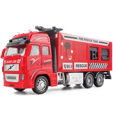 卡威（KIV）合金1/32仿真水罐车消防车运输车儿童玩具车男孩回力车惯性玩具 水罐消防车