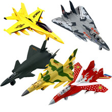 战斗机航天飞机轰炸机歼十二十回力声音灯光合金飞机模型玩具车 空客A380礼物 战机5件套