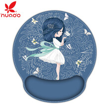 花朵 可爱卡通锁边护腕鼠标垫创意办公护腕记忆棉腕垫 DIY游戏垫 小仙女（车线）