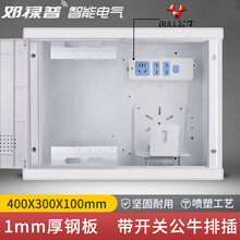 邓禄普弱电箱家用暗装大号光纤信息箱多媒体集线箱网络布线箱带品牌排插400*300*100 信息箱带品牌排插