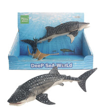 海洋玩具动物模型关节可动鲨鱼章鱼八爪鱼鲸乌贼珊瑚儿童节日礼物 鲸鲨款开窗盒