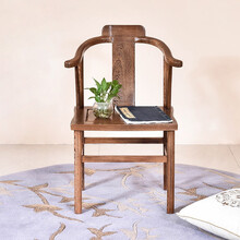 九鲤王府红木家具非洲鸡翅木（学名：非洲崖豆木）实木椅凳靠背椅餐椅家用中式阳台茶桌椅凳子办公电脑椅 靠背椅：长50*宽42*坐高44(总高84)cm
