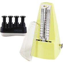 Bonmusica机械节拍器钢琴古筝小提琴吉他架子鼓乐器通用打拍子节奏器 黄色+指力器