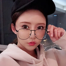 Akingwolf费启鸣同款防蓝光眼镜框架男护目防辐射眼镜女平面无度数玩手机保护眼睛配近视潮 黑框