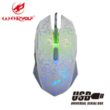 烽火狼 有线电竞办公静音鼠标usb游戏专用宏cf机械lol电脑家用商务网吧台式适用于戴尔男女生笔记本 二代牧马人白色鼠标(不带宏有声版)