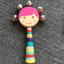 拔浪鼓 婴儿玩具卡通制玩具拨浪鼓 质手摇鼓摇铃0-1岁儿童宝宝早教 粉色女孩手摇铃