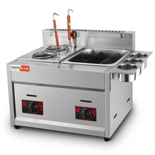 艾士奇（AISHIQI）关东煮机器商用麻辣烫设备串串香煮丸子机 煮鱼蛋机 双缸十八格关东煮机器 燃气煮面炉+关东煮