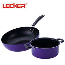 Lecker 乐克尔紫色年华炒锅汤锅两件套