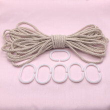 宿舍床帘绳子挂钩 扣环配件 上下铺床帘开扣C环加粗床帘绳子 2.5米米白绳+6个C环 其它