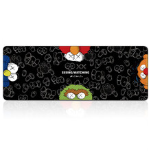 鼠标垫超大号ins潮牌联名个性定制订做加厚游戏电脑办公键盘垫桌垫 黑底四毛怪 400*900*4mm