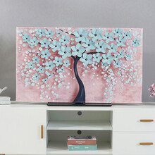 缘初 电视罩55寸液晶电视机罩50寸防尘罩布艺盖巾电脑电视机套子65寸用于台式/挂式/曲面 北欧花树 65英寸（152*92cm）