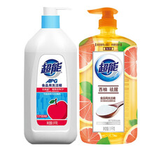 超能APG食品用洗洁精 植物洁净去油去渍不伤手508g/1.1千克芦荟清香四种包装随机发 1.1kgAPG+1kg西柚