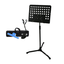 GLEAM 格利姆 可升降折叠乐谱架 吉他贝斯琵琶古筝小提琴二胡长笛架子鼓专业便携式琴谱架曲谱架 【拍下打折】【黑色一键升降1.6米】+包+灯+谱夹