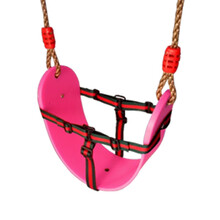 多用软板家用宝宝荡秋千室内外儿童玩具孩子户外秋千座板吊椅 粉软板含安全带+绳(悬挂配件自备