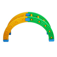 儿童感统训练器材四分之一圆 幼儿园玩具平衡板 早教体能训练平衡圆塑料独木桥圆形阶梯 黄绿半圆