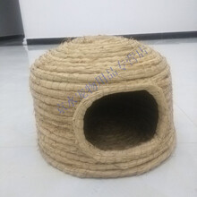 草编猫窝狗窝元宝鸡窝宠物四季通用特大号玉米皮猫咪用品抓板碗形 35CM直径碉堡窝 裸窝