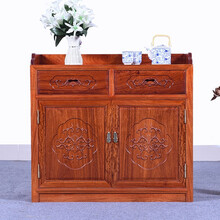 九合铭苑红木家具缅甸花梨（学名：大果紫檀）实木餐边柜歺边柜厨房储物柜新中式玄关柜收纳柜 长88*宽48*高81cm