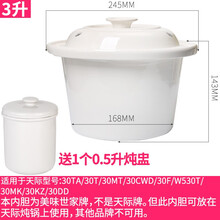 适配天际微电脑电炖锅盖子适配DGD-20F30F40F50F煮粥锅陶瓷紫内胆盖子配件 3L内胆带盖+0.5炖盅