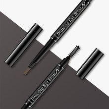 拉美拉双头自动眉笔 防水防汗不易脱色自然立体 持久防晕染一字眉初学者789 03#褐色+04#灰棕色