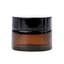 ilbu 棕色玻璃化妆品分装瓶空瓶子膏霜瓶分装眼霜面霜瓶DIY遮光精油瓶 直肩/棕色膏霜盒-15g