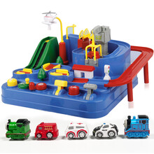 小火车玩具套装轨道车停车场抖音同款汽车大冒险闯关益智电动男孩女孩2-8岁 精品 火车2辆+救援3辆