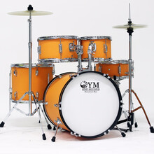 一秒（ONESECOND）【2-5岁】【4-12岁】儿童初学培训班爵士鼓架子鼓5鼓2镲3镲送鼓凳 5鼓2镲橙色YMCH0412(4-12岁）