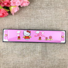 男孩迷你5-6岁女孩幼儿园彩色粉色民族口琴儿童 男孩小的小孩子 卡通 粉色kt猫+琴谱