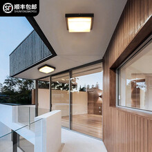 圣德艺 户外吸顶灯防水简约走廊阳台灯 室外玄关过道露台别墅led卧室灯 接电款-空心方形30cm吸顶灯-36瓦+三色光 三色变光/暖光