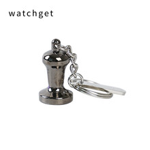 watchget咖啡挂件 拉花缸手冲壶钥匙扣挂件摆设 咖啡小礼物带礼盒 电镀压粉器