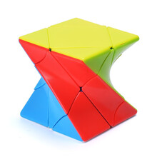 扭曲三阶 扭曲斜转免贴纸不掉色 三阶异形魔方实色魔方趣味益智玩具 扭曲斜转